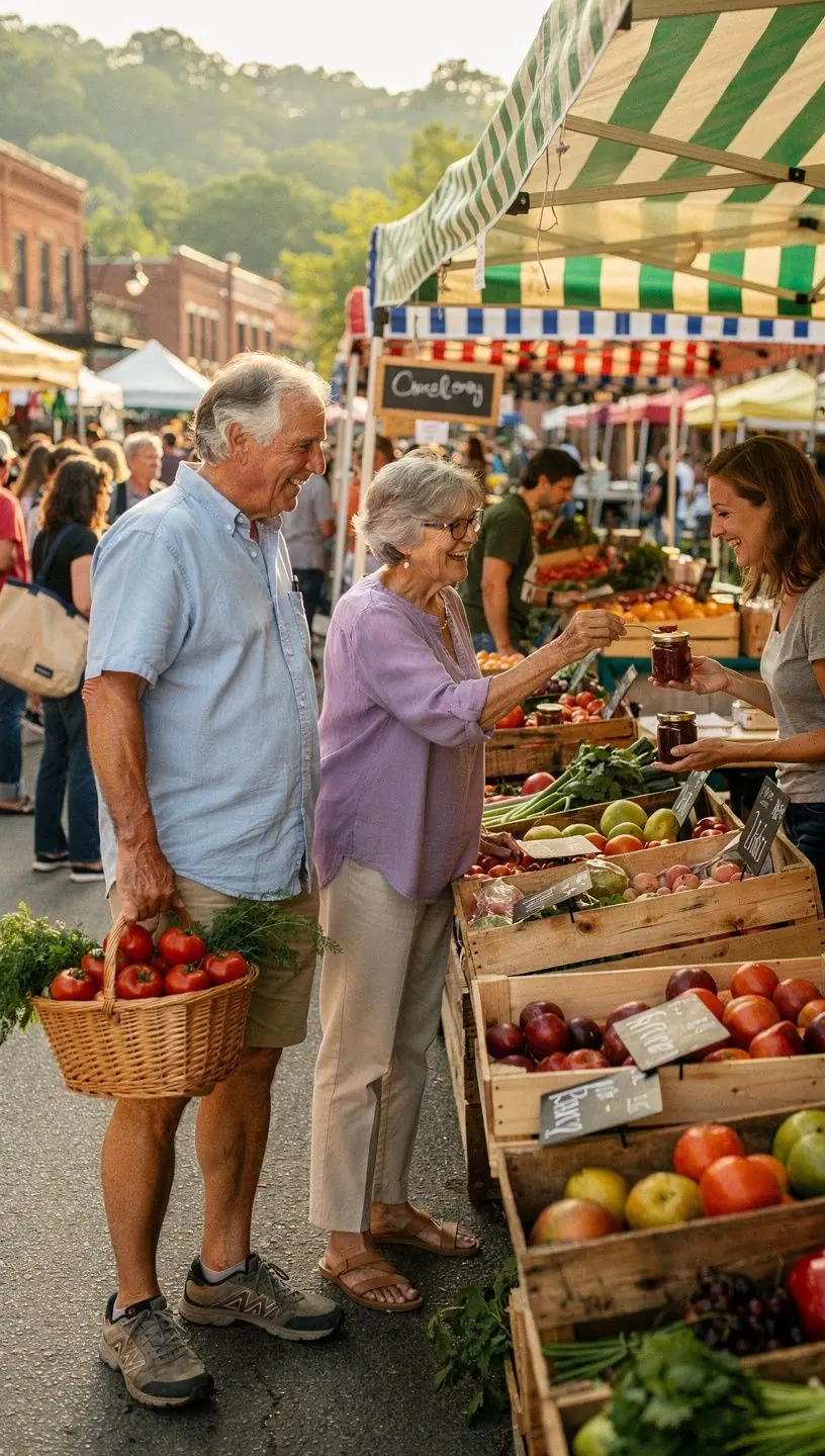 Туристы старшего возраста исследуют тропу в национальном парке с комфортом.