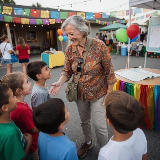 Старший турист получает советы от гида на экскурсии по достопримечательностям.